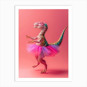 Toy Dinosaur Dancing In A Tutu Art Print