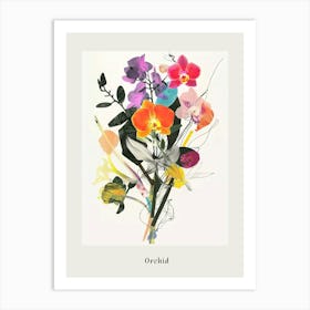 Orchid 2 Collage Flower Bouquet Poster Art Print