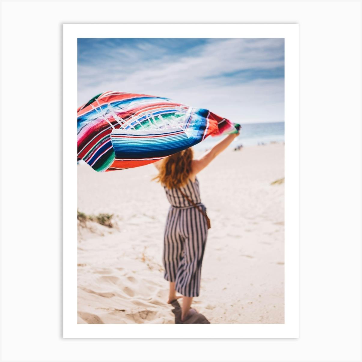 printed beach blanket