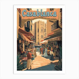 Aihrgdesign A Classic 1960s Travel Poster For Casablanca Art Print