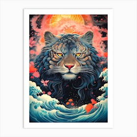 Tiger In The Sea Art Print