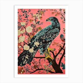 Floral Animal Painting Eagle 2 Art Print