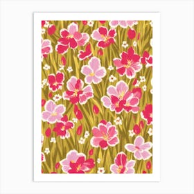 Crocus Floral Print Warm Tones 1 Flower Art Print