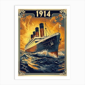 Aihrgdesign A Vintage Travel Poster Of A Grand Steamship Emba 87201846 3e40 4c66 B7f0 25e0386db172 2 Art Print