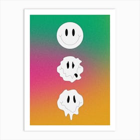 Dripping Smiley 2 Art Print