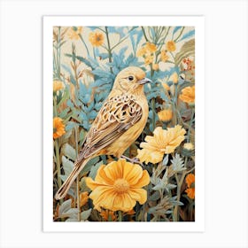 Yellowhammer 4 Detailed Bird Painting Art Print