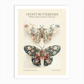 Velvet Butterflies Collection Butterfly Elegance William Morris Style 8 Art Print