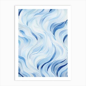 Blue Wavy Pattern Art Print