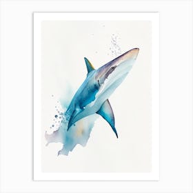 Shortfin Mako Shark Watercolour Art Print