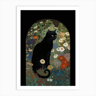 Lady With Fan and Cat, Vintage Gustav Klimt Art Print, All Purpose Des –  Arty Cats