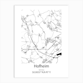 Hofheim,Germany Minimalist Map Art Print