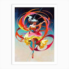 Dancer In A Colorful Dress Art Print