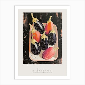 Art Deco Aubergines In A Baking Tray Poster Art Print