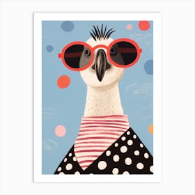 Little Ostrich Wearing Sunglasses Art Print