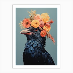 Bird With A Flower Crown Cowbird 2 Art Print