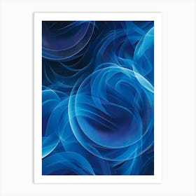 Abstract Blue Swirls Art Print