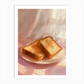 Pink Breakfast Food Hash Browns 4 Art Print