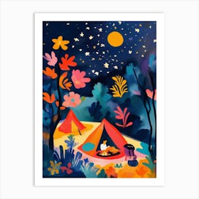 Camping At Night Art Print