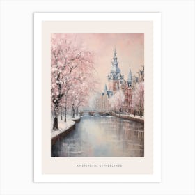 Dreamy Winter Painting Poster Amsterdam Netherlands 4 Art Print