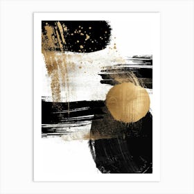 Abstract Black Gold Canvas Print 3 Art Print