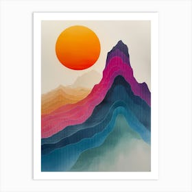 Sunset Mountain Art Print