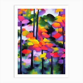 Forest Pansy Redbud Tree Cubist 1 Art Print