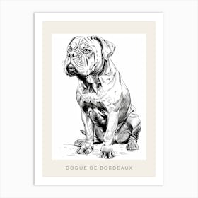 Dogue De Bordeaux Line Sketch 3 Poster Art Print