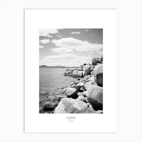 Poster Of Olbia, Italy, Black And White Photo 4 Art Print