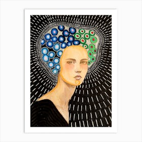 Lady - collage Art Print