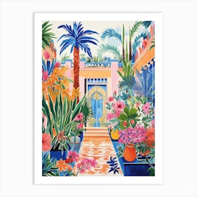 Jardin Majorelle Morocco Modern Blue Illustration 5 Art Print