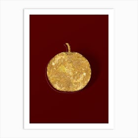 Vintage Adam's Apple Botanical in Gold on Red n.0099 Art Print