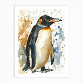 Humboldt Penguin Oamaru Blue Penguin Colony Watercolour Painting 4 Art Print