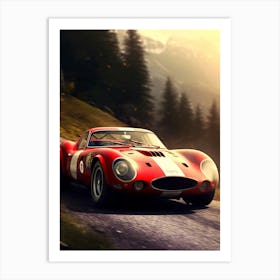 Ferrari Gtb Retro Racing Car Art Print