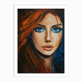 Blue Eyes Of A Woman Art Print