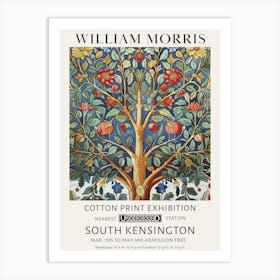 William Morris Tree Of Life Red Blue Green Art Print