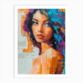 Abstract Girl Fractal Painting Art Print