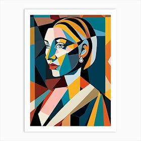 Woman Portrait Cubism Pablo Picasso Style (5) Art Print