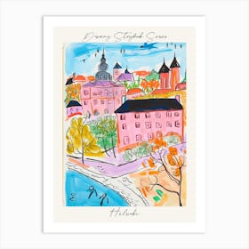 Poster Of Helsinki, Dreamy Storybook Illustration 4 Art Print