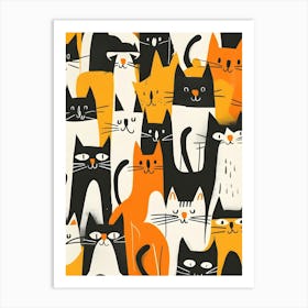 Cats On The Wall Art Print