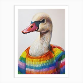 Baby Animal Wearing Sweater Swan 1 Art Print