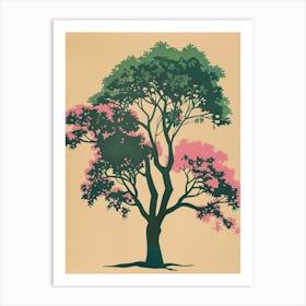 Paulownia Tree Colourful Illustration 3 Art Print