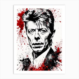 David Bowie Portrait Ink Painting (22) Art Print