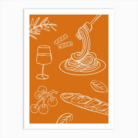 Orange Tablescape Art Print