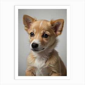 Corgi Puppy Portrait Art Print