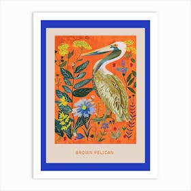 Spring Birds Poster Brown Pelican 1 Art Print
