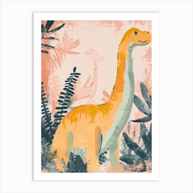 Muted Pastels Dinosaur Portrait 1 Art Print