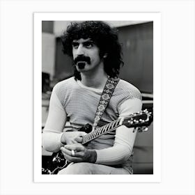 Frank Zappa Holding Guitar Art Print