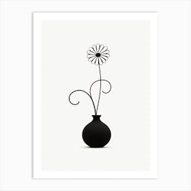 Flower In A Vase Line Art 6 Art Print