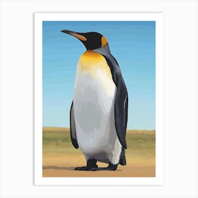 Emperor Penguin Salisbury Plain Minimalist Illustration 6 Art Print