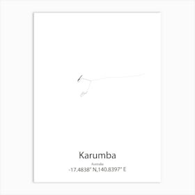 Karumba,Australia Minimalist Map Art Print